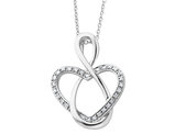 'Lifetime Friend' Pendant Necklace in Sterling Silver with Synthetic Cubic Zirconia